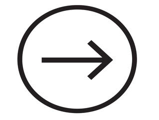 Elegant Arrow Circle Right Icon with Clean Minimal Outline Design
