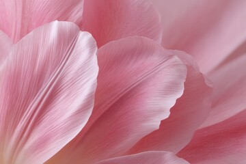 Fototapeta premium Extreme close up macro of delicate soft pink tulip petals with subtle textures and gentle light