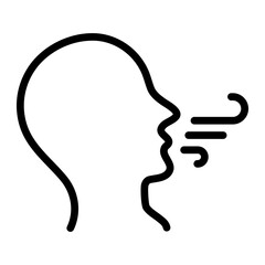 Obraz premium Deep Breathing Inhale simple line icon
