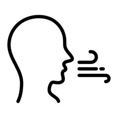 Deep Breathing Exhale simple line icon