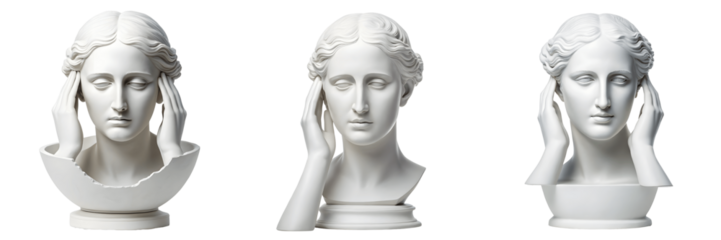 Set For busts of woman isolated on transparent background