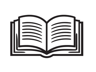Clean Vector Open Book Icon with Minimalist Stylish Finish