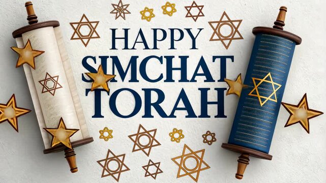 Simchat Torah Celebration with Torah Scrolls