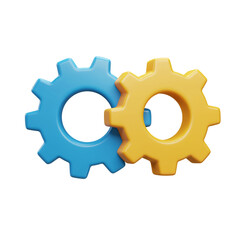 Interlocking Gears Representing Collaboration and Teamwork in a 3D Render Illustration