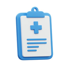 Medical Clipboard Illustration with Blue and White Theme Representing Healthcare and Records Management