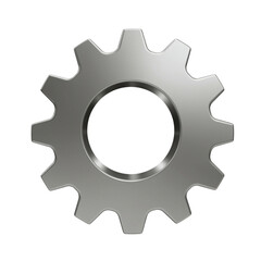 Metallic gear cogwheel isolated against a black background showcasing mechanical engineering concepts