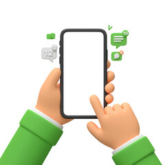 Smartphone in Hand with Notification Icons Representing Messages and Updates for Digital Communication