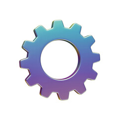 Vibrant Gear Icon with Gradient Texture for Technology and Design Projects on Black Background