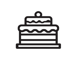 Stylish Minimalist Cake Icon with Contemporary Elegant Line Vector