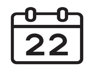 Sleek Calendar Icon in Elegant Minimal Line Vector Artwork