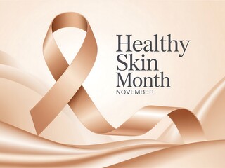 Awareness ribbon symbolizing healthy skin month and november awareness campaigns