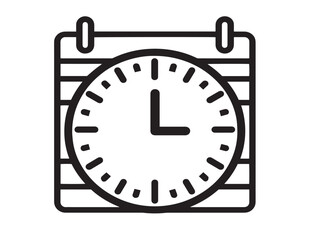 Sleek Minimal Calendar Clock Icon in Clean Professional Vector