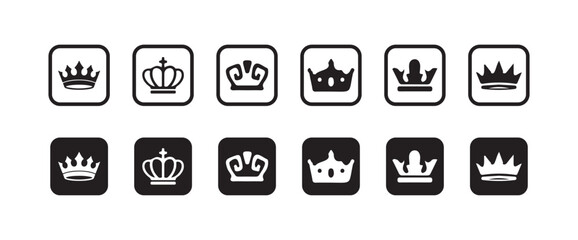 Crowns icon set, Silhouette crown collection,  Crown vector icon,  Vector illustration EPS 10.