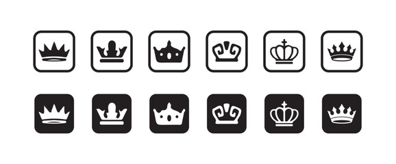 Crown icons set, Crown symbol collection,  royal luxury crown collection,  Vector illustration EPS 10.