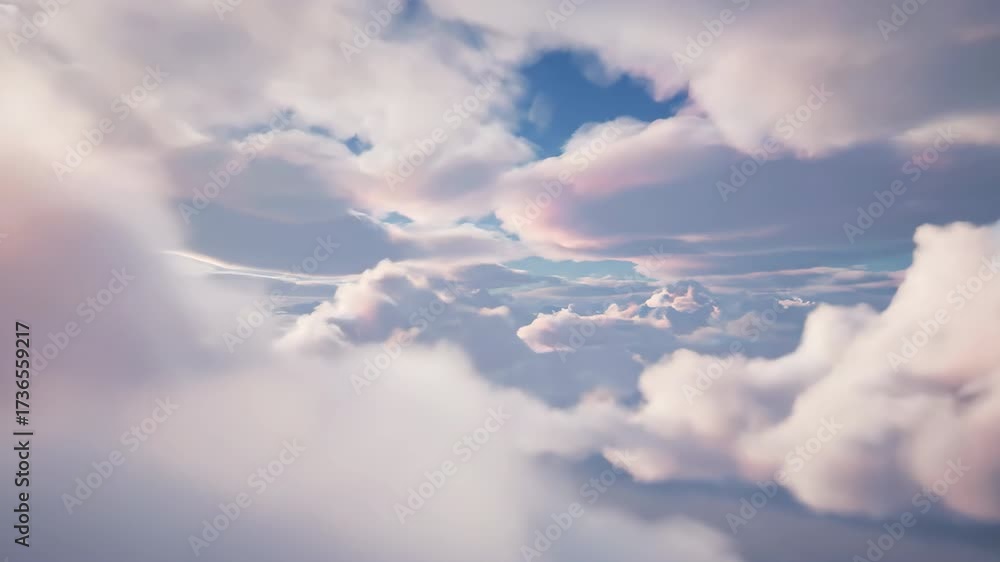 Wall mural swirling, painterly clouds slowly undulate across a vast, open sky, creating an artistic abstract di
