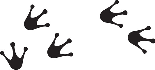 Charming hand drawn bird footprints and tracks in various colors