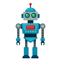 Meet the Future A friendly robot character standing ready for adventure, perfect for tech, kids, and innovation themes, this robot brings a touch of futuristic fun to your project