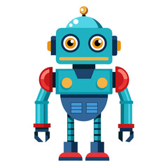 Delightful retro robot character with charming design, perfect for kids' projects, app development, educational content, and futuristic themes with a friendly, playful vibe