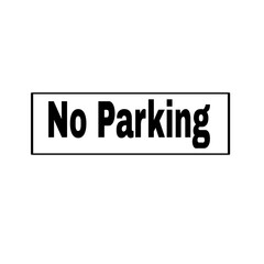No parking text isolated on white 