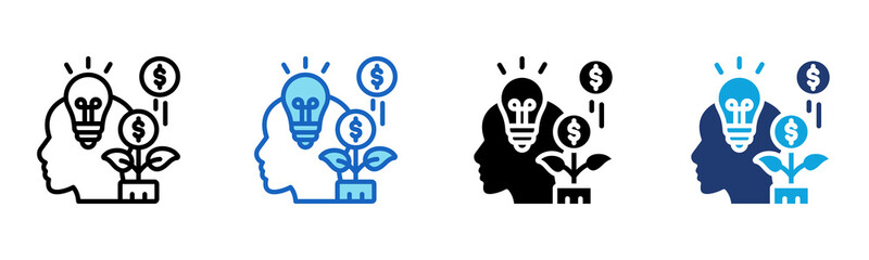Smart Investment icon Multi Style Vector Illustration