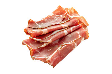 Raw pork belly slices isolated on transparent background