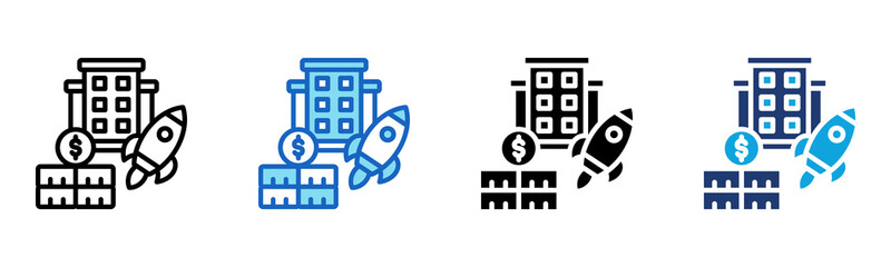 New Venture icon Multi Style Vector Illustration