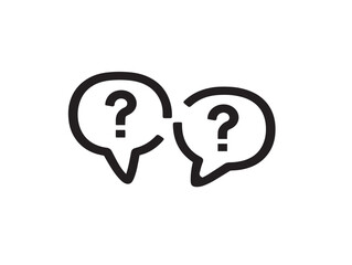 Stylish question comment icon created in modern minimalist vector line art