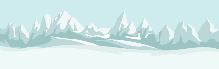 Winter landscape background with snow in mountain.