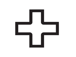 Cross Icon with Stylish Minimalist Vector Line Design