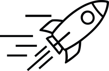 Vector art of speeding rocket ship icon