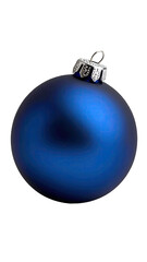Deep blue Christmas ornament, sphere shape, metallic finish
