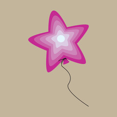 A cheerful pink star shaped balloon floating against a clean background perfect for celebrations and festive designs