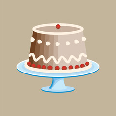 Whimsical frosted cake with swirls and sprinkles ideal for celebrations and desserts