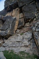 Mountain landscape mountain ranges and green vegetation