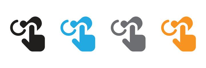 Tap to reload icon set in multiple colors offers a modern and clean design, perfect for user interface elements, website development, and application refresh calls.