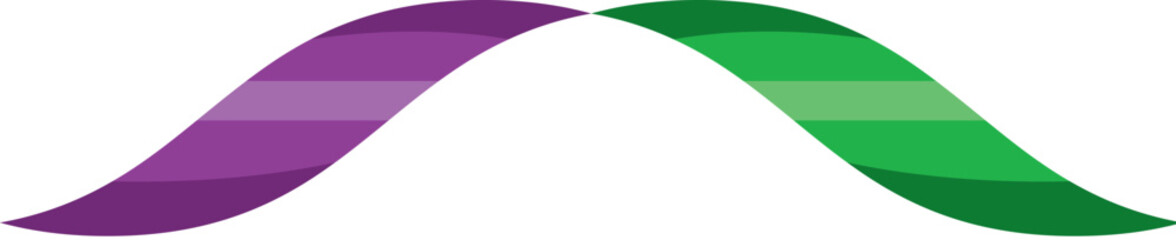 Dynamic wavy ribbon design with vibrant color gradients and elegant typography