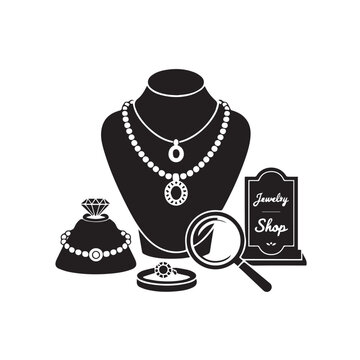 black jewelry shop display clip art preview
