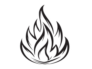 Elegant fire flame symbol in attractive clean minimalist line design