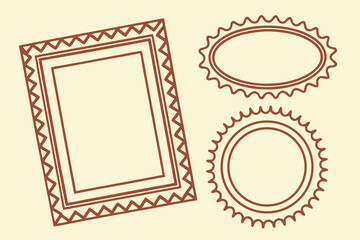 Collection of brown frame designs with various shapes, perfect for adding a rustic and vintage touch to your creative projects