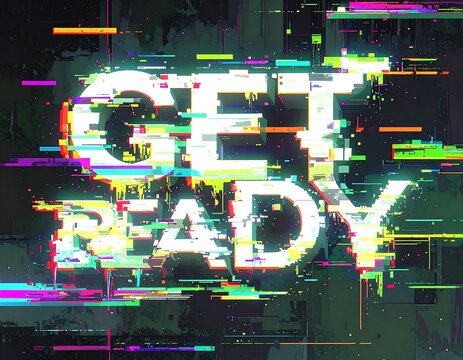 Glitch effect text graphic