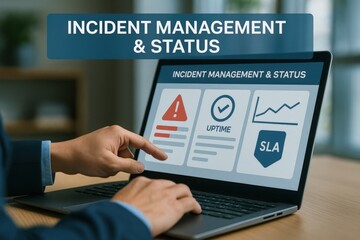 Incident management overview remote work environment digital dashboard business analysis corporate strategy