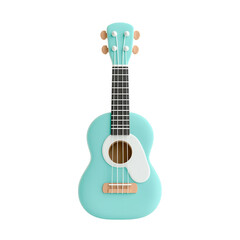 Obraz premium Cute Blue Ukulele with Simple Design on a White Background