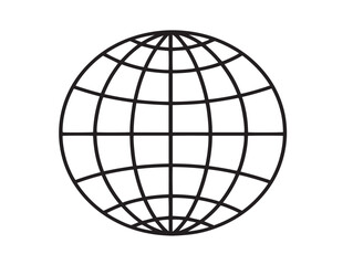 Globe world symbol in elegant bold clean minimalist vector