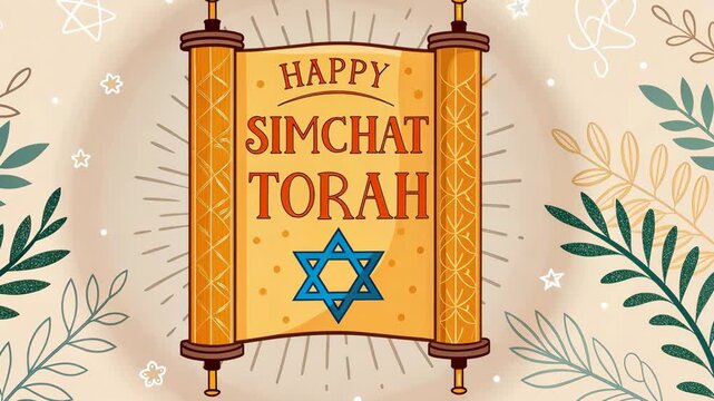 Simchat Torah Celebration Scroll with Star of David