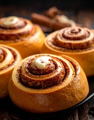 Close-up cinnamon rolls