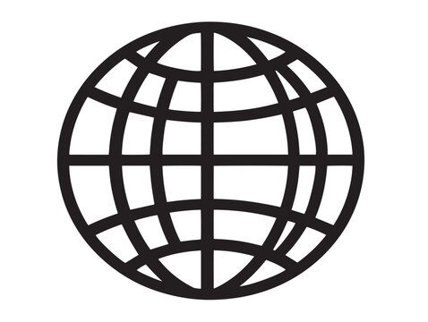 Stylish global earth icon in bold modern clean minimalist design