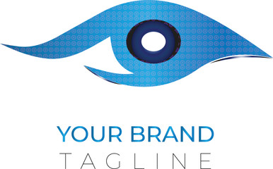 Abstract Blue Eye Symbol Logo