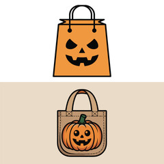 Halloween trick or treat bags vector illustration for holiday celebration and party design elements