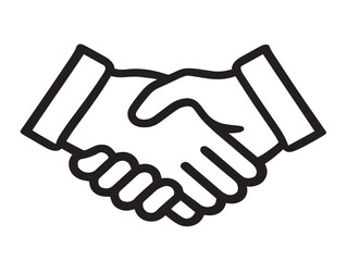Modern handshake symbol vector in sleek professional clean design