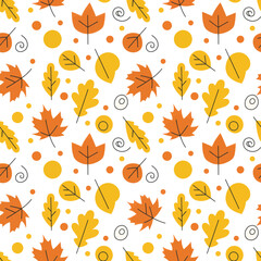 Autumn leaves seamless pattern vector fall foliage background seasonal design thanksgiving scrapbook paper design 100
